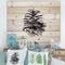 Designart - Conifer Cone Monochrome - Traditional Print on Natural Pine Wood